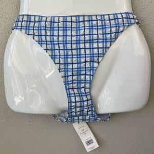NWT Trey Burch Plaid Hipster Bikini Bottoms Size L